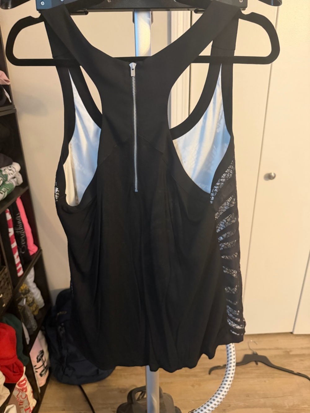 Express Black Lace-Overlay Racerback Tank - Picture 2 of 3